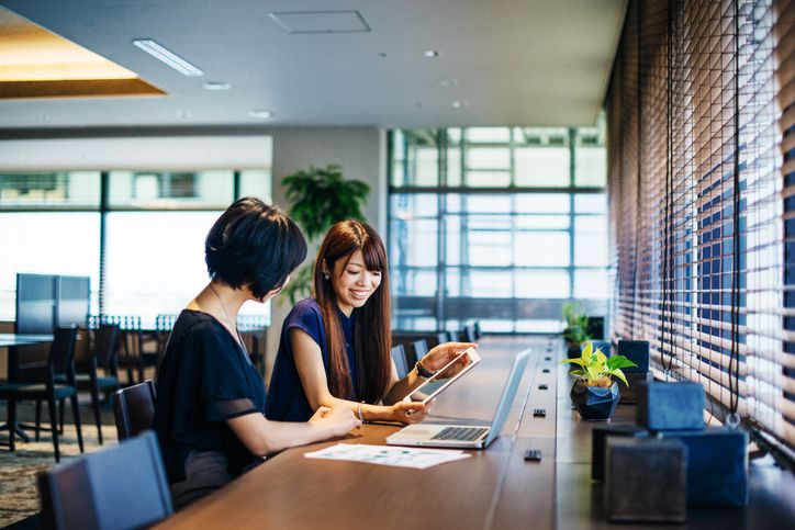 Couple looks over finances