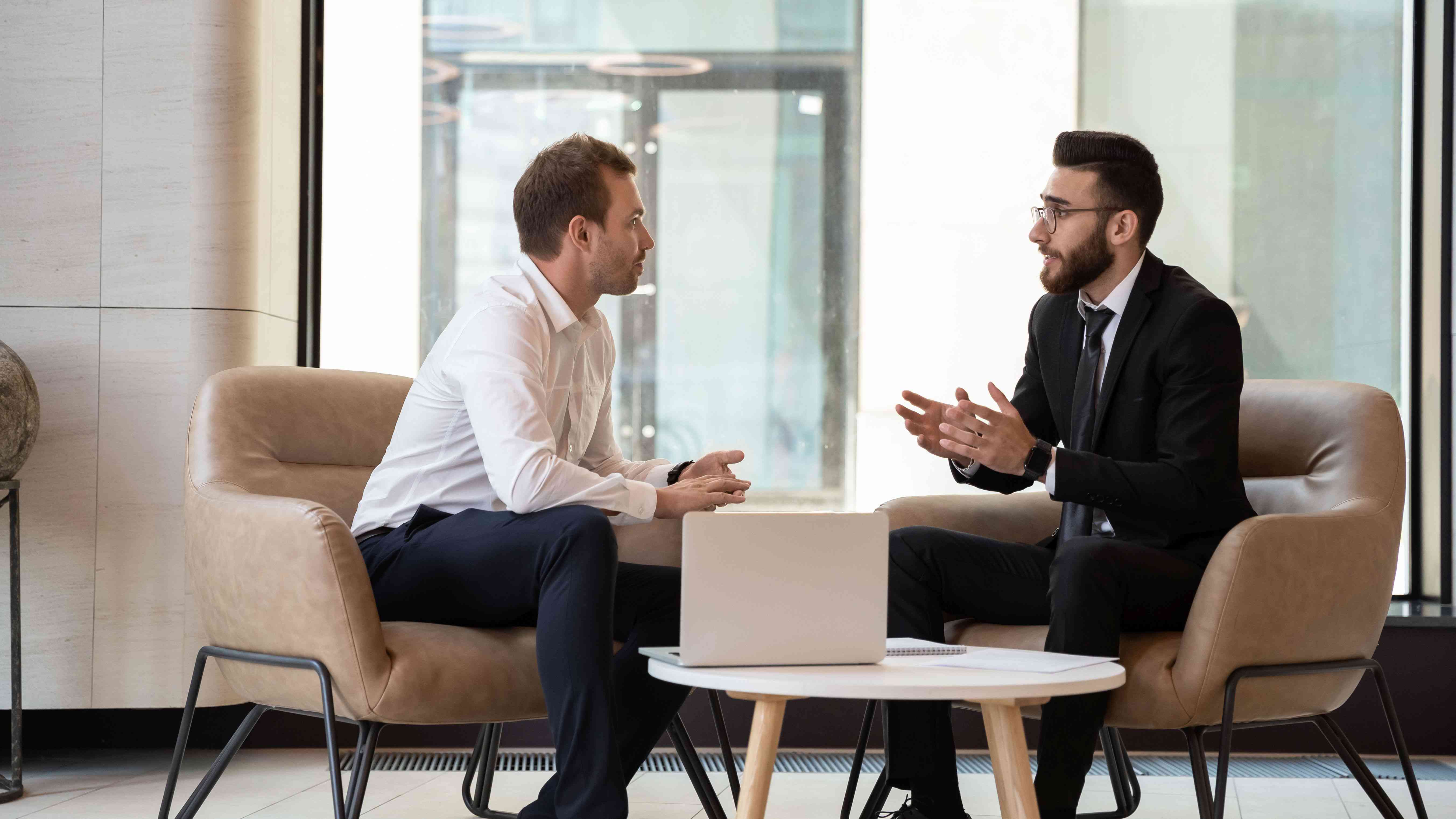 Two men meeting in an office