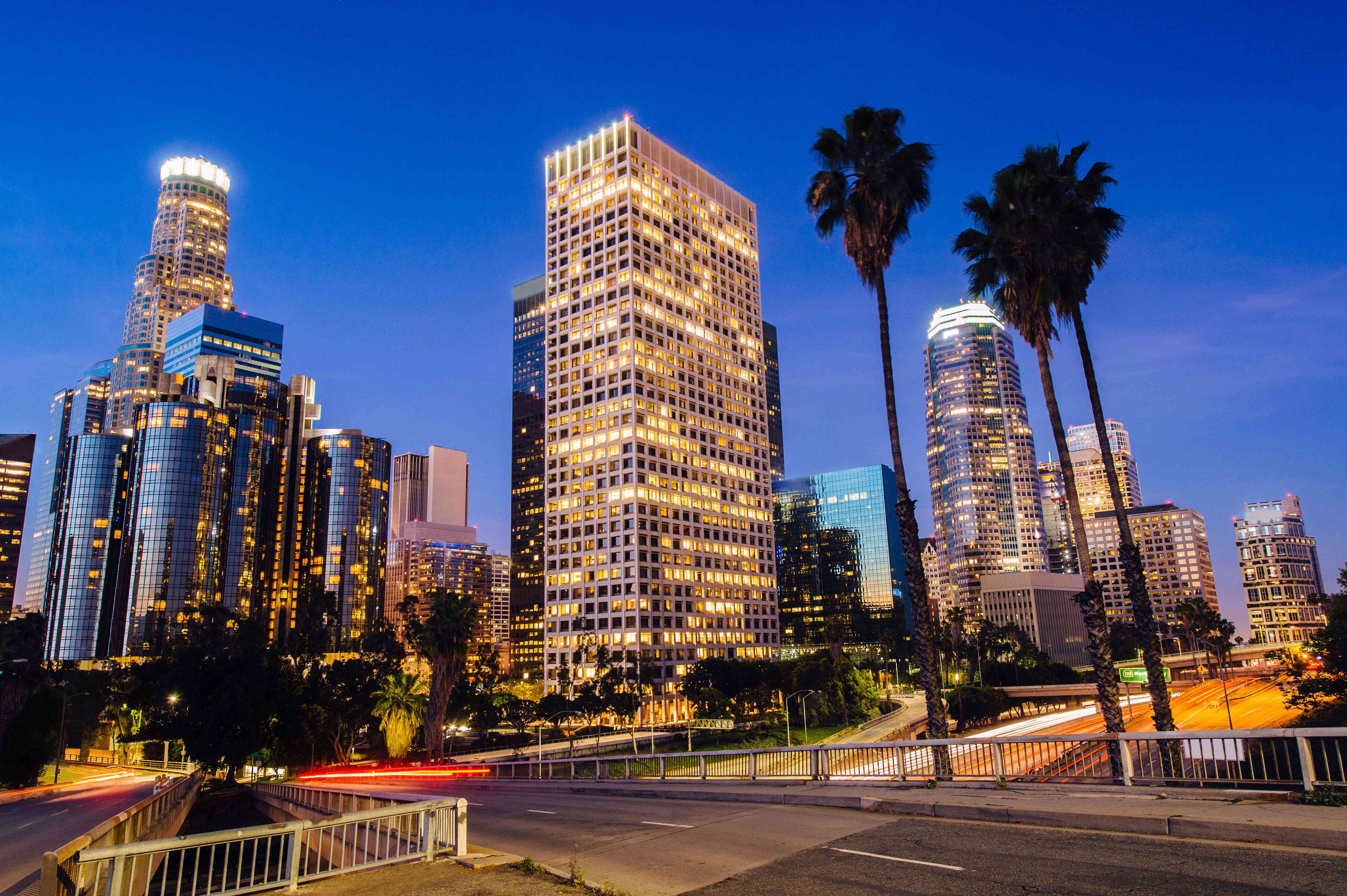 Downtown Los Angeles at dusk